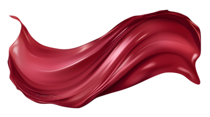 Burgundy red smudge smear cream isolated on transparent background,transparency