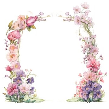 Arrangement of beautiful flowers in a large arch