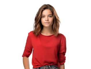 portrait of natural confident young woman, attractive and positive girl