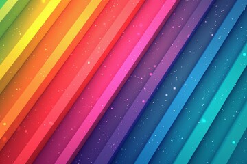 Colorful Rainbow random Copy Spcae Design. Vivid unsystematic wallpaper diameter abstract background. Gradient motley daring lgbtq pride colored neon illustration pentagon - obrazy, fototapety, plakaty