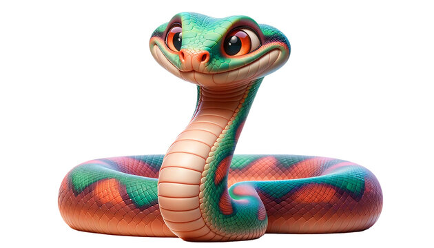 Snake. 3D cartoon snake