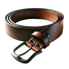Leather belt. Isolated belt on a white background