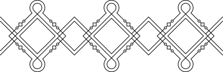 Abstract seamless pattern geometric line art