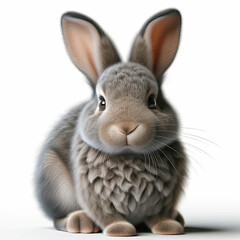 Gray rabbit. Isolated rabbit on white background