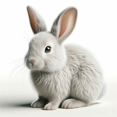 Rabbit. Isolated white rabbit 