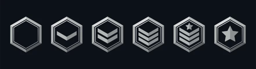 Foto op Canvas Line of military ranks. Rating system in the game © Pro_Art