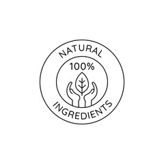 Vector simple line icons and illustration, eco, bio and organic packaging badges, ecological, environment friendly and sustainable development, 100% natural ingredients - 742660429