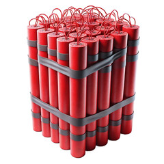 Dynamite on a white background. Isolated red dynamite. Explosives