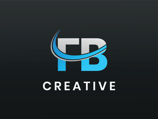 letter FB or BF logo design,  FB Letter Initial Icon Logo Design Vector Illustration . - obrazy, fototapety, plakaty