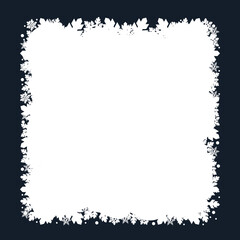 White winter snowy frame on a dark background