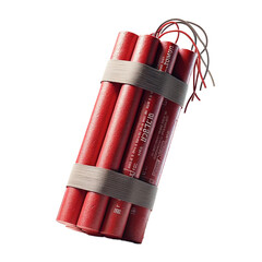 Dynamite on a white background. Isolated red dynamite. Explosives