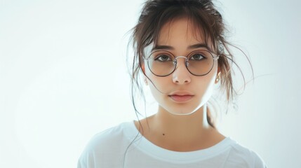 Fototapeta premium Gorgeous girl in glasses,beautiful girl with glasses