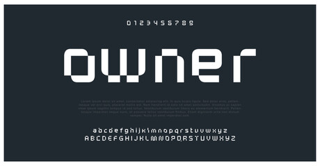 Owner stylish modern minimalist typography alphabet capital letter logo design