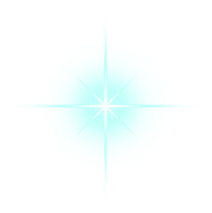 cyan starburst with sparkling light
