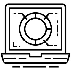 Line icon design of online analytics 