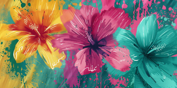floral artwork, where each flower is a whirl of colors mimicking the strokes of a paintbrush.