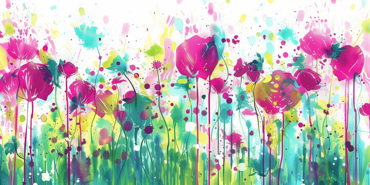 floral artwork, where each flower is a whirl of colors mimicking the strokes of a paintbrush.