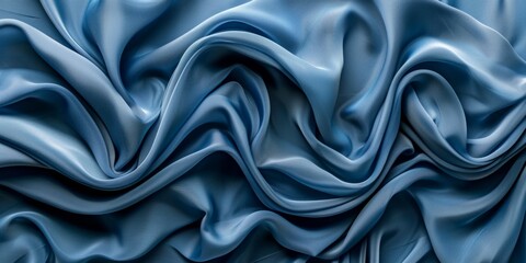 Obraz premium Blue Nova Color: Realistic Textured Background With Fabric Waves