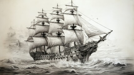 design pirate ship drawing