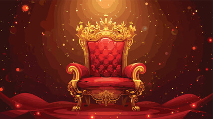 Golden throne illustration vector - obrazy, fototapety, plakaty