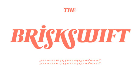 Elegance serif font with alternate letters with fluid decorative curves swash tails. Refined slick alphabet with luxurious swirls for posh logo, headline, monogram. Vector typeset.