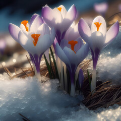 Snowdrops. 3 Spring wildflowers