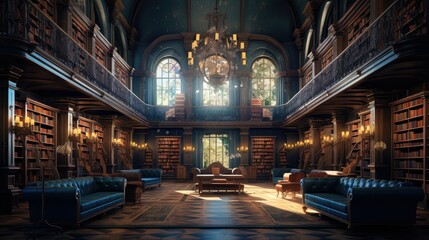 Fototapeta premium study library interior