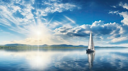 wind sailboat on a lake