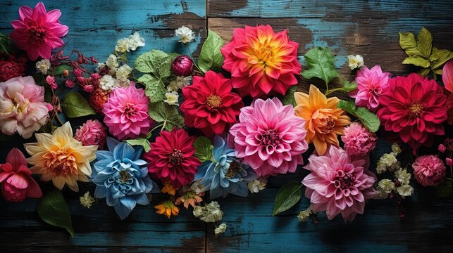 nature flowers on wood