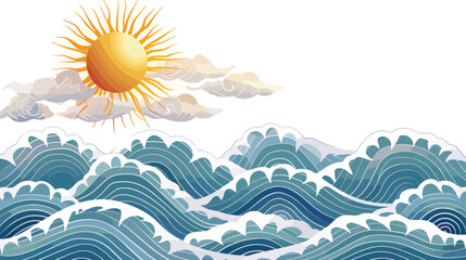 Ocean waves illustration vector