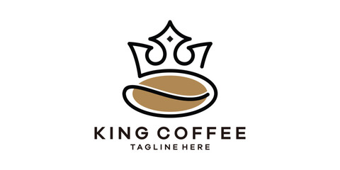 logo design combination of crown with coffee beans, logo design template, idea.