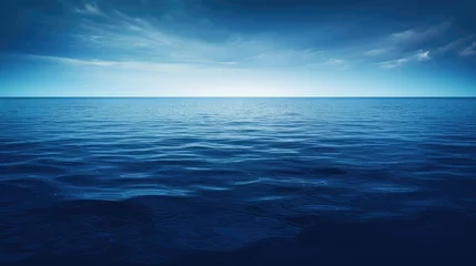 Gordijnen waves navy blue water © PikePicture