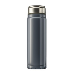 a gray thermos bottle on a transparent background 