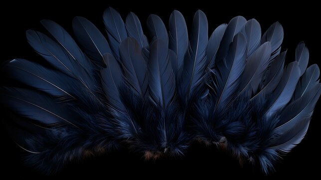 soft navy blue feathers