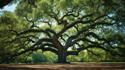 forest southern oak tree - obrazy, fototapety, plakaty