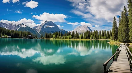 Gordijnen adventure banff lake © PikePicture