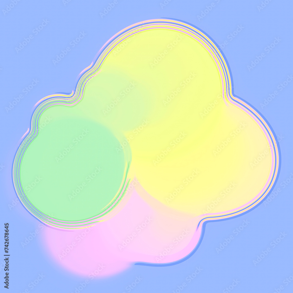 Aufkleber 3d rendering digital illustration of organic shapes resembling clouds in a surreal and abstract style