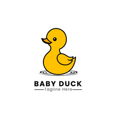 baby duck logo design icon template