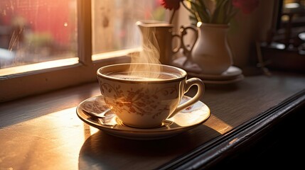 Obraz na płótnie Canvas cup morning coffee