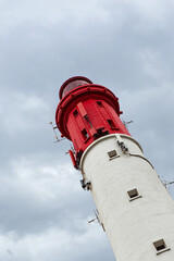 Equipment on a red and white lighthouse in France - 742680058