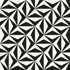 Vector seamless pattern. Repeating geometric elements. Stylish monochrome background design.