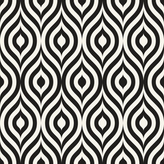 Fototapeta premium Vector seamless pattern. Repeating geometric elements. Stylish monochrome background design.