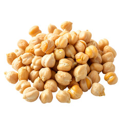 Close up on chickpeas isolated on transparent background