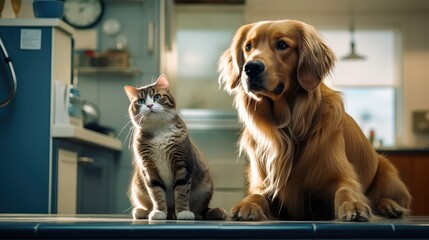 animal dog and cat at vet