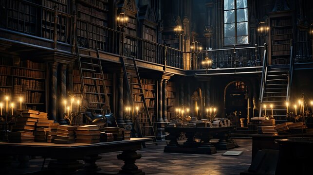 eerie dark library