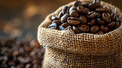 a detailed and realistic image of a sack of coffee beans. (2)