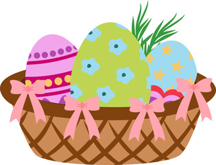 Easter Egg With Basket Illustration