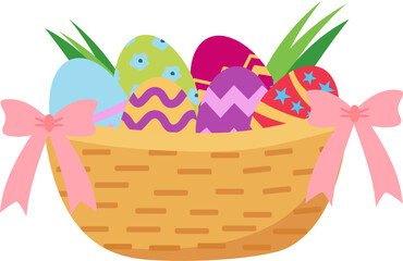Fototapeta premium Easter Egg With Basket Illustration