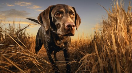 tracking dog hunting - obrazy, fototapety, plakaty