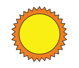 Simple sun symbol on white background